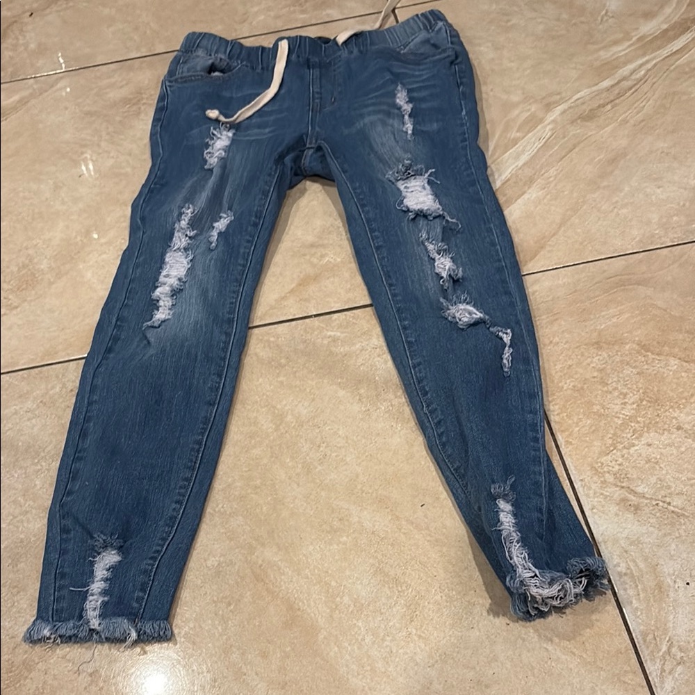 SHEIN Distressed Blue Jeans